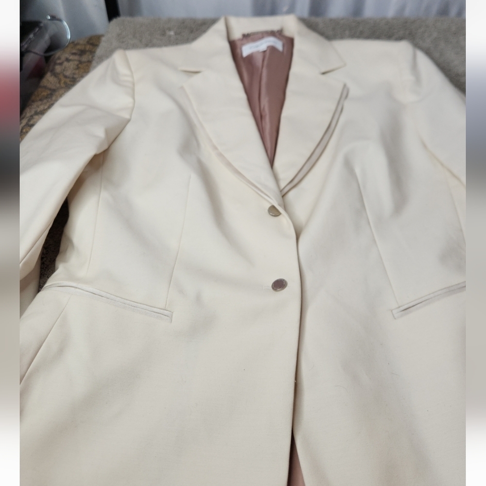 Women's Off-White Double Lapel Blazer - Calvin Klein - 12